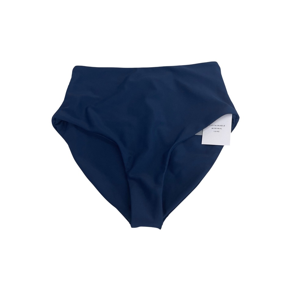 Jade Swim Bound Bottom Navy High Waist Bikini Swimsuit Bottoms XS JS204_SS22 NWT